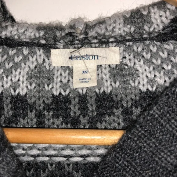 Caslon M Cardigan Knit Black White Grey Ornament